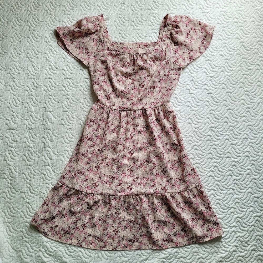 monteau pink floral summer mini dress